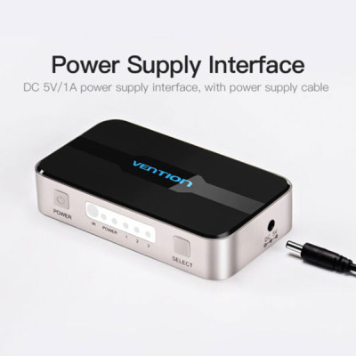 image of VENTION AFFH0 3 In 1 Out HDMI Switcher Gray with Spec and Price in BDT