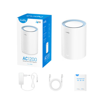 image of CUDY M1200 1-pack AC1200 Dual Band Whole Home Wi-Fi Mesh Router with Spec and Price in BDT