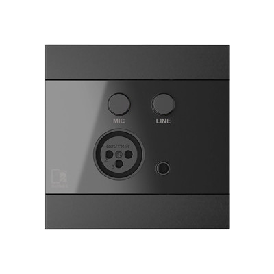 image of Audac WP205/B Microphone & Line Input Wall Panel - Black with Spec and Price in BDT