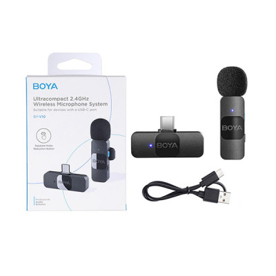 image of BOYA BY-V10 Ultracompact 2.4GHz Wireless Microphone for Type-C Device with Spec and Price in BDT