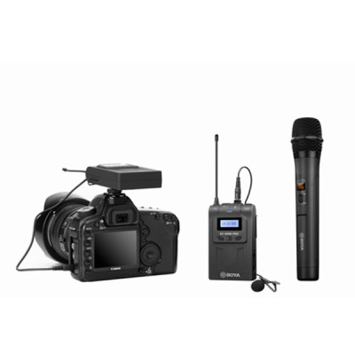 image of Boya BY-WM8 PRO-K4 UHF Dual-Channel Wireless Microphone System with Spec and Price in BDT