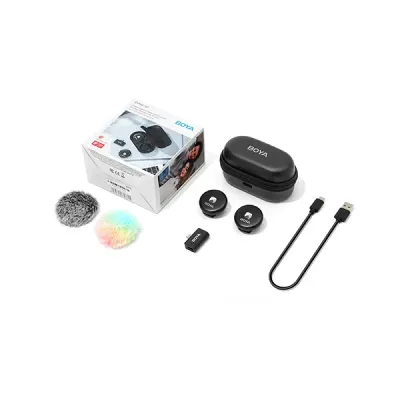 image of Boya Omic-D Dual-Channel Wireless Microphone - Black with Spec and Price in BDT