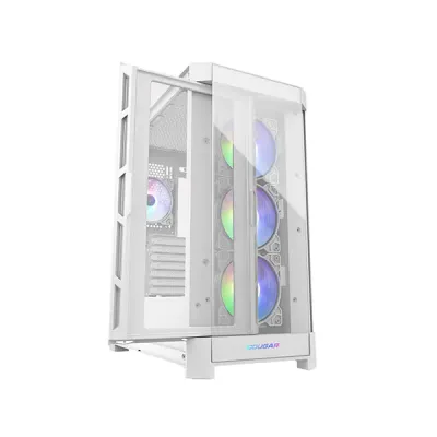 image of cougar-duoface-pro-rgb-mid-tower-gaming-casing-white with Spec and Price in BDT