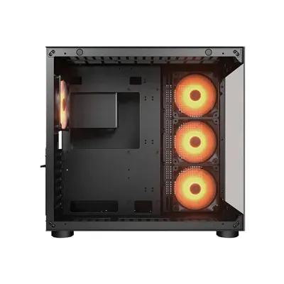 image of Cougar FV150 RGB Dual Chamber Mid Tower Gaming Casing - Black with Spec and Price in BDT