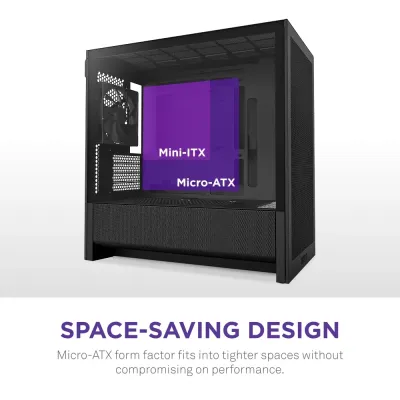 image of NZXT H3 Flow Micro-ATX Airflow Case - Black with Spec and Price in BDT