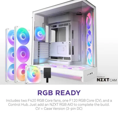 image of NZXT H9 Flow RGB+ (2025) Dual-Chamber Mid-Tower ATX Airflow Casing - White with Spec and Price in BDT