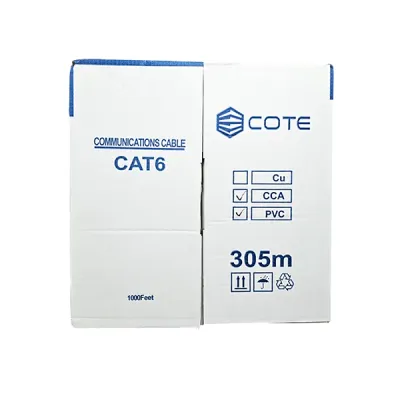 image of COTE CC-2306-305M-CCA UTP Cat-6 CABLE with CCA Copper, 305m/Box with Spec and Price in BDT