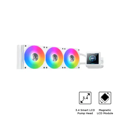 image of Xigmatek Connect 360 Arctic 360mm ARGB CPU Liquid Cooler with Smart LCD Display with Spec and Price in BDT