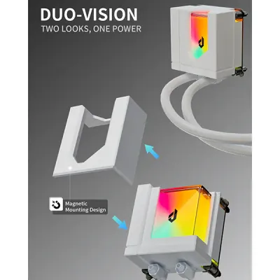 image of upHere E240TC 240mm AIO Liquid CPU Cooler - White with Spec and Price in BDT