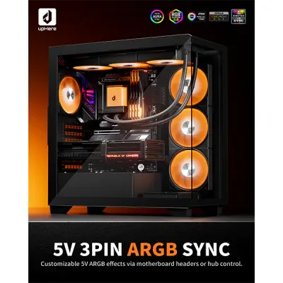 image of upHere E360KC 360mm AIO Liquid CPU Cooler - Black with Spec and Price in BDT