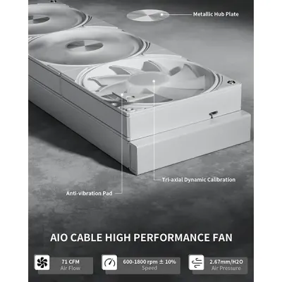 image of upHere E360TC 360mm AIO Liquid CPU Cooler - White with Spec and Price in BDT