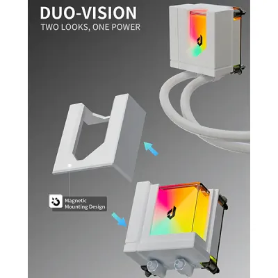 image of upHere E360TC 360mm AIO Liquid CPU Cooler - White with Spec and Price in BDT