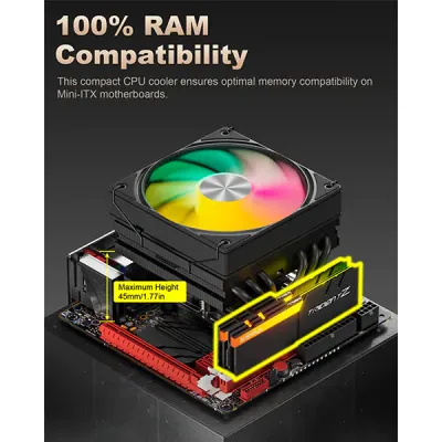 image of upHere H85KC6 ARGB CPU Air Cooler - Black with Spec and Price in BDT