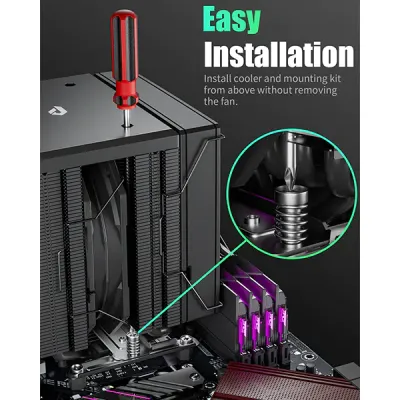 image of upHere UE2KC6 ARGB CPU Air Cooler - Black with Spec and Price in BDT