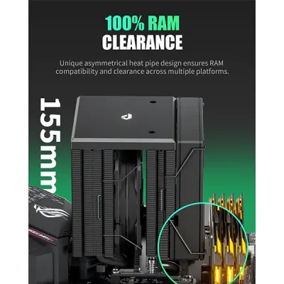 image of upHere UE2KC6 ARGB CPU Air Cooler - Black with Spec and Price in BDT