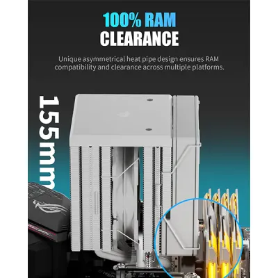 image of upHere UE2TC6 ARGB CPU Air Cooler - White with Spec and Price in BDT