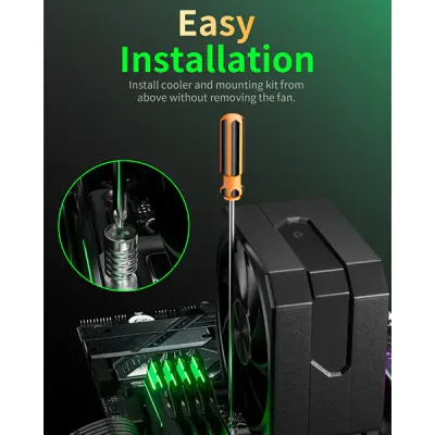 image of upHere UP1K4 CPU Air Cooler - Black with Spec and Price in BDT