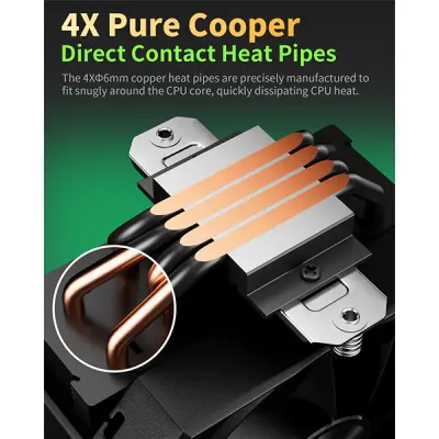 image of upHere UP1K4 CPU Air Cooler - Black with Spec and Price in BDT