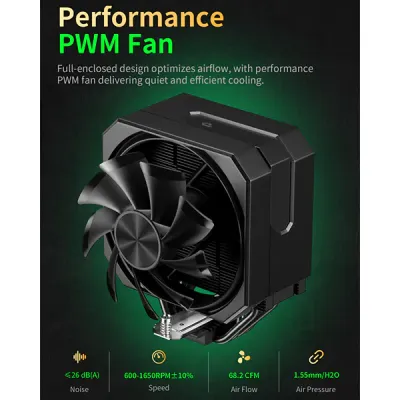image of upHere UP1K4 CPU Air Cooler - Black with Spec and Price in BDT