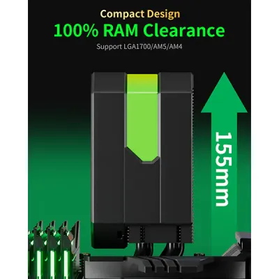 image of upHere UP1KC4C ARGB CPU Air Cooler - Black with Spec and Price in BDT