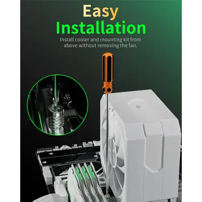 image of upHere UP1T4 CPU Air Cooler - White with Spec and Price in BDT