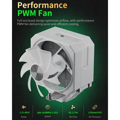 image of upHere UP1TC4C ARGB CPU Air Cooler - White with Spec and Price in BDT