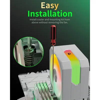 image of upHere UP1TC4C ARGB CPU Air Cooler - White with Spec and Price in BDT