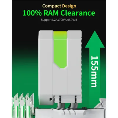 image of upHere UP1TC4C ARGB CPU Air Cooler - White with Spec and Price in BDT