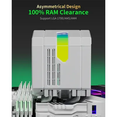 image of upHere UP2TC8C ARGB CPU Air Cooler - White with Spec and Price in BDT