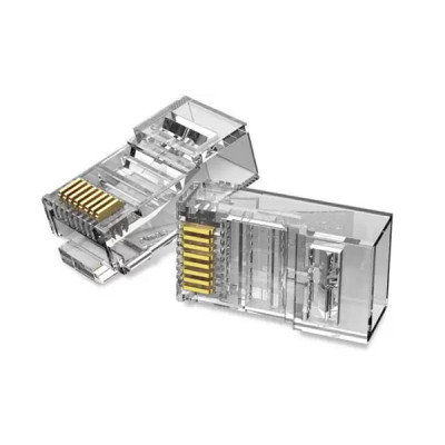 image of VENTION IDDR0-100 Cat6 UTP RJ45 Modular Plug Transparent 100 Pack with Spec and Price in BDT