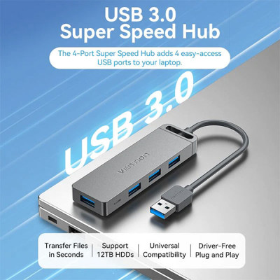 image of Vention CHLBD 4-Port USB 3.0 Hub with Power Supply with Spec and Price in BDT