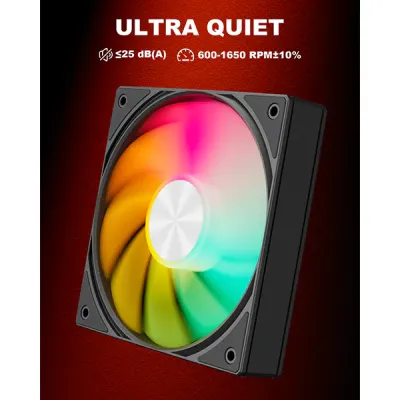 image of upHere U3KC1 120mm ARGB Casing Fan - Black with Spec and Price in BDT