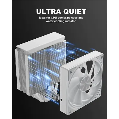 image of upHere U3TC1 120mm ARGB Casing Fan - White with Spec and Price in BDT
