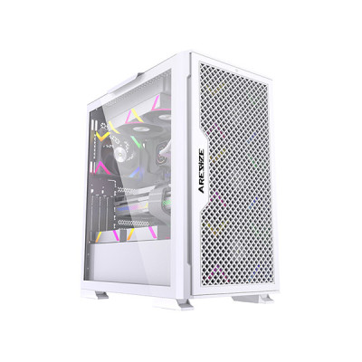 image of Aresze KT02W Mid-Tower Gaming Casing - White with Spec and Price in BDT