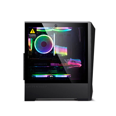 image of ARESZE P3 Mid-Tower Gaming Desktop Casing - Black with Spec and Price in BDT