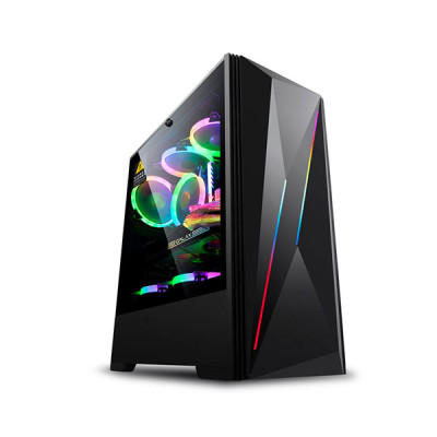 image of ARESZE P3 Mid-Tower Gaming Desktop Casing - Black with Spec and Price in BDT