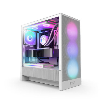 image of NZXT H5 Flow RGB 2024 Edition Compact ATX Mid-Tower Airflow Casing - White with Spec and Price in BDT