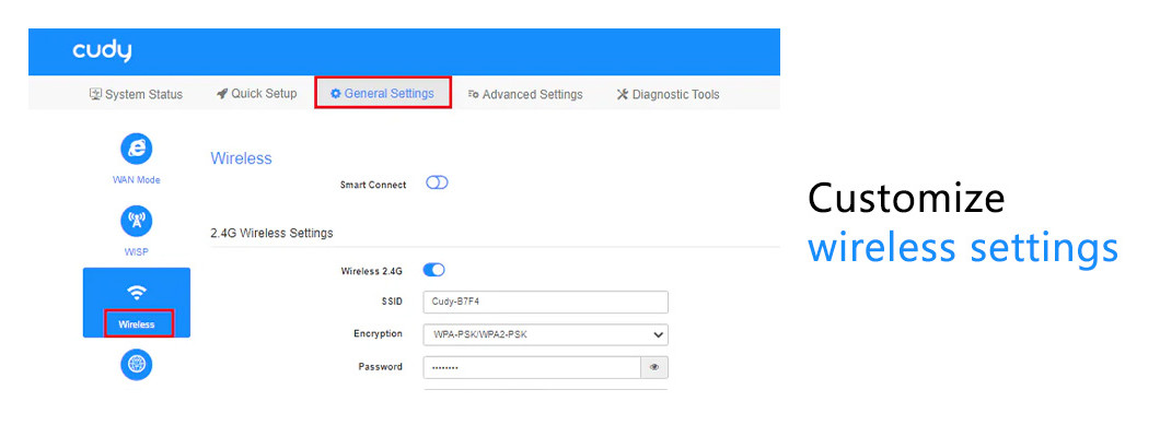 কিভাবে Cudy রাউটারের ওয়্যারলেস সেটিংস কাস্টমাইজ করবেন
