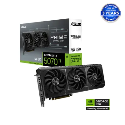 image of ASUS PRIME GeForce RTX 5070 Ti 16GB GDDR7 Graphics Card with Spec and Price in BDT