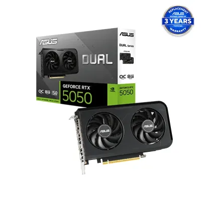 image of ASUS Dual GeForce RTX 5050 8GB GDDR6 OC Edition Graphics Card with Spec and Price in BDT