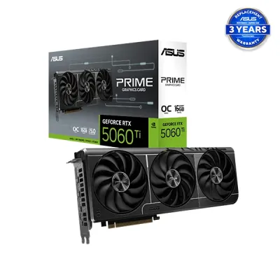 image of ASUS PRIME GeForce RTX 5060 Ti 16GB GDDR7 OC Edition Graphics Card with Spec and Price in BDT