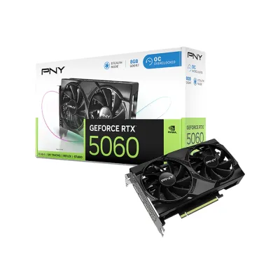 image of PNY GeForce RTX 5060 8GB GDDR7 Overclocked Dual Fan Graphics Card with Spec and Price in BDT