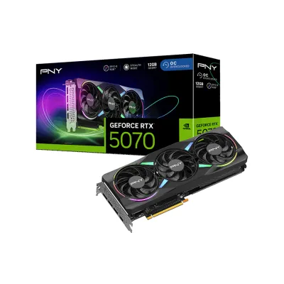 image of PNY GeForce RTX 5070 12GB GDDR7 ARGB EPIC-X RGB Overclocked Triple Fan Graphics Card with Spec and Price in BDT