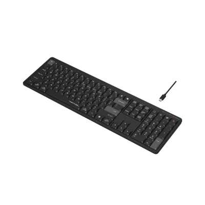 image of A4tech Fstyler FBX55C Dual-Mode (Bluetooth & 2.4G Wireless) Scissor Switch Wireless Keyboard - Black (Only English Layout) with Spec and Price in BDT