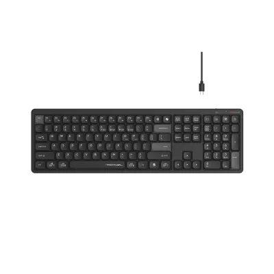image of A4tech Fstyler FBX55C Dual-Mode (Bluetooth & 2.4G Wireless) Scissor Switch Wireless Keyboard - Black (Only English Layout) with Spec and Price in BDT