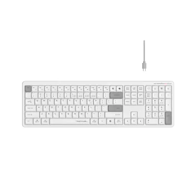 image of A4tech Fstyler FBX55C Dual-Mode (Bluetooth & 2.4G Wireless) Scissor Switch Wireless Keyboard - White (Only English Layout) with Spec and Price in BDT