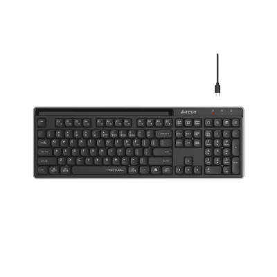 image of A4tech Fstyler FBX72C Dual-Mode (Bluetooth & 2.4G Wireless) Scissor Switch Wireless Keyboard - Black (Only English Layout) with Spec and Price in BDT