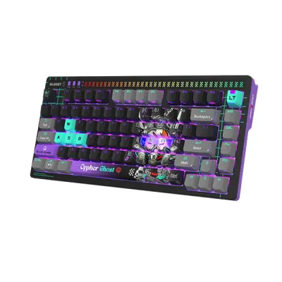 image of A4Tech Bloody AT75 Cypher Ghost RGB USB Mechanical Gaming Keyboard with Voice-Activated LED Lighting Bar with Spec and Price in BDT