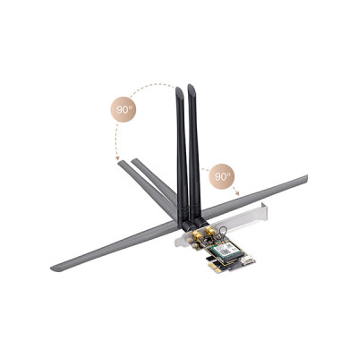 image of CUDY WE3000 V1 - Dual Band AX3000 Mbps WiFi6 PCIe & Bluetooth 5.2 Adapter with Spec and Price in BDT