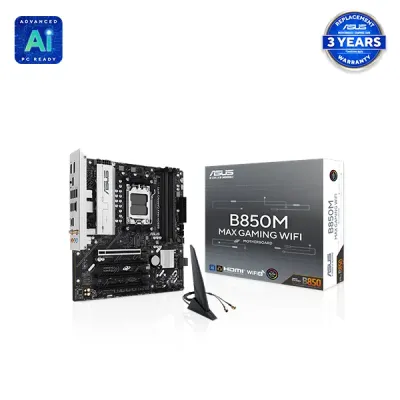 image of ASUS B850M MAX GAMING WIFI AMD Ryzen AM5 mATX Gaming Motherboard with Spec and Price in BDT